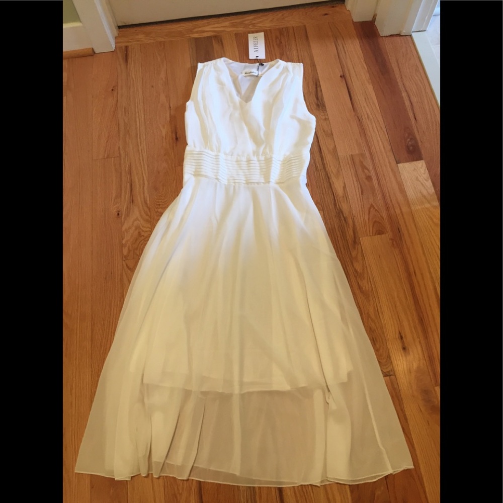 Aifeier White Chiffon Dress